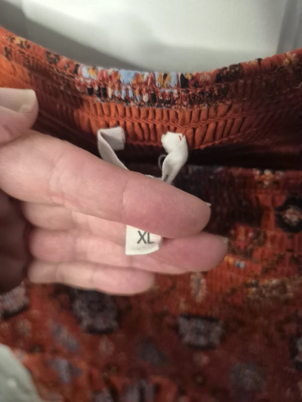 Maurices Rust Orange Smocked Boho Square-Neck Tunic